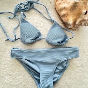 Billabong Sky Blue Ribbed Bikini Set